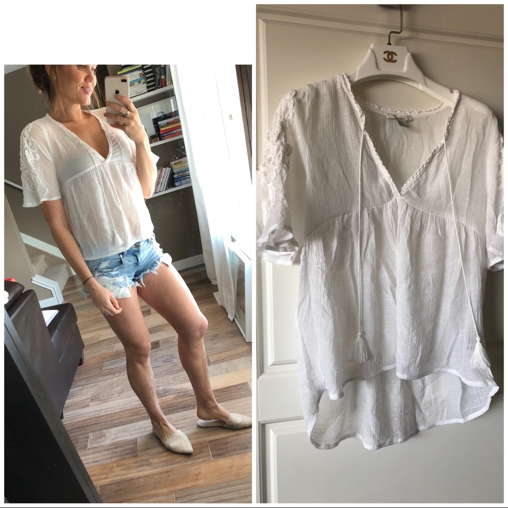 Forever 21 white blouse linen